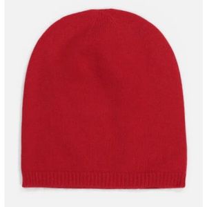 Tahari Women 100% 2-Ply Cashmere Slouchy Beanie Hat Red One Size